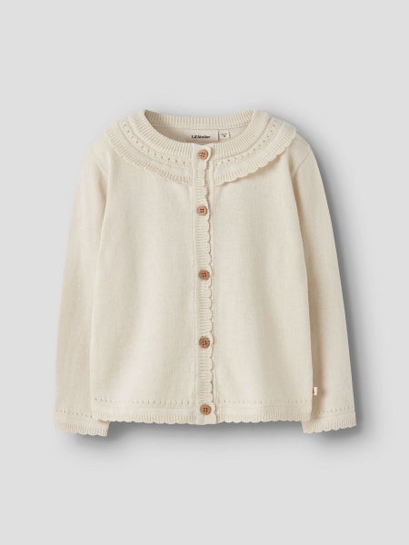 Lil' Atelier - NMFHAO LS KNIT CARD LIL, Neuletakki lapsille, Coconut milk