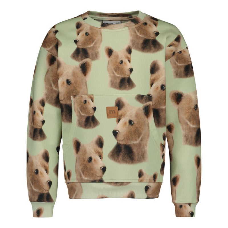 Metsola - Bear Pocket Sweater -Collegepaita | Spring Green