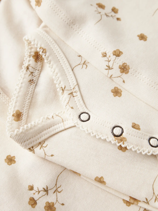 Lil' Atelier - NbfLayo - Pitk&auml;hihainen bodymekko, Coconut milk / Flower yellow