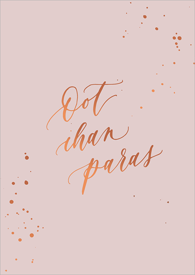 Postikortti Kalligrafiastudio - Oot ihan paras